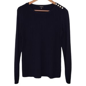 Talbots Women's Ribbed Knit Pullover Long Sleeve Crewneck Sweater Size S